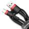 Baseus Cafule USB-C 3A kırmızı siyah kablo 50 cm fotoğraf 2