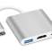 HUB 3in1 adapter Alogy adapter USB-C 3.0 HDMI USB-A Silver image 3