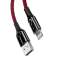 Baseus en forma de C Cable de luz 1M 2.4A iPhone X 8 7 más 6 5 rojo fotografía 3