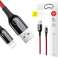 Baseus en forma de C Cable de luz 1M 2.4A iPhone X 8 7 más 6 5 rojo fotografía 4