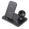 HOCO CW33 3in1 15W Chargeur inductif pour iPhone / Airpods / Watch Bla photo 1