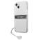 Guess GUHCP13MKB4GGR iPhone 13 6,1" transparante hardcase 4G grijze band foto 1