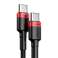 Baseus Cafule 2m cable USB-C Quick Charge 3.0 PD 2.0 100W 5A Red image 1