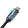 2m Baseus Display Snel opladen USB-A naar USB-C kabel 66W 2m Zwart foto 4