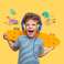 Joyroom On-ear Headphone 3.5mm mini jack for kids kids blue image 2