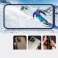Notīrīt 3in1 futrāli iPhone 13 Pro Max gēla vāciņam ar zilu rāmi attēls 2