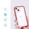 Clear 3in1 Case for iPhone 13 mini Gel Case with Frame Red image 1
