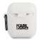 Karl Lagerfeld KLACCSILKHWH kryt AirPods bílá/bílá Silikonová ikonik fotka 1