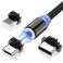 Cablu magnetic Wozinsky USB / Micro USB / USB Tip C / Lumina fotografia 2