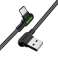 USB į USB-C laidas kampuotas Mcdodo CA-5280 LED, 3m (juodas) nuotrauka 1