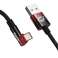 USB-C kábel Baseus könyök 2m 100W (fekete-piros) kép 1