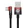 Câble USB vers USB-C Coude Baseus 2m 100W (noir-rouge) photo 3