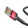 Baseus Cafule 2.4A 1m Lightning USB kabelis (dvigubai raudonas) (B&Red) nuotrauka 1