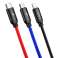 Baseus 3in1 iPhone micro USB USB-C 3.5A Tres cable primario 120cm fotografía 4