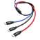 Baseus 3in1 iPhone micro USB USB-C 3.5A Tres cable primario 120cm fotografía 2
