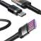 Baseus-kabel Cafule HW QC USB-C Type C 40W 5A 1M grå svart bilde 1