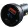 Autolaturi Baseus USB / USB-C Type-C LED 65W QC PPS Harmaa kuva 3