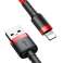 3m Baseus Cafule USB-salamakaapeli iPhone iPad iPod 2A punaiselle kuva 1