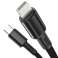 2m baseus tetthetskabel USB-C type C til lyn PD-kabel 20W 5A Bl bilde 1