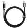 1m Baseus kabelis USB-C Type C laidas su PD 5A 100W Bla srovės matuokliu nuotrauka 1