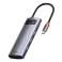 Baseus Metal Gleam -sarjan 5-in1-keskitin, USB-C - 3x USB 3.0 + HDMI + USB-C kuva 2