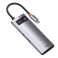Baseus Metal Gleam -sarjan 5-in1-keskitin, USB-C - 3x USB 3.0 + HDMI + USB-C kuva 3