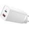 Baseus GaN2 Lite USB + USB-C 65W vegglader hvit bilde 1