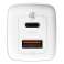 Baseus GaN2 Lite USB + USB-C 65W vegglader hvit bilde 2