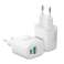 Великий настінний зарядний пристрій 30W PD QC3.0 USB тип C / USB білий (T2) зображення 1