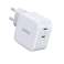 Choetech hurtig vægoplader 2x USB Type C strømforsyning 40W 3A billede 1