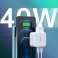 Choetech hurtig vægoplader 2x USB Type C strømforsyning 40W 3A billede 2