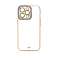 Fashion Case Case for iPhone 12 Gel Case with Gold Frame Purple image 2