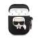 Karl Lagerfeld KLACCSILKHBK AirPods cover zwart/zwart Silicone Ikonik foto 1