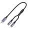 UGREEN-adapter for hodetelefoner fra USB Type C til 2x 3,5 mm minijack svart bilde 6