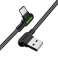 USB към USB-C кабел под ъгъл Mcdodo CA-5280 LED, 1.8m (черен) картина 2