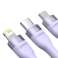 Baseus Flash II USB 3in1, USB-C + micro USB + Lightning-kabel, 66W, 1.2 billede 1