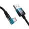 USB to USB-C cable Baseus Elbow angled 2m 100W (black-blue) image 1
