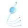 Baseus Bright Mirror 2 USB 3-i-1-kabel, mikro-USB / Lyn / USB-C, p bilde 3