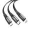 Baseus Fabric 3-i-1 USB-C / Lightning / Micro 3.5A 1.2m USB-kabel (grå bilde 1