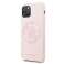 Guess Phone Case for iPhone 11 Pro açık pembe/açık pembe sert cas fotoğraf 1