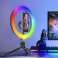 LED-ringlys RGB stativ telefonholder ringlampestativ bilde 1