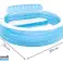 Erdvus šeimyninis sodo baseinas su patogiomis sėdynėmis 229 x 218 cm, pripučiama sofa ir PVC medžiaga nuotrauka 2