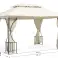ÇADIR BAHÇE PAVYONU LUX GAZEBO 3X4M CIBINLIKLI VE DUVARLAR BEJ fotoğraf 5