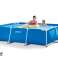 Piscine rectangulaire à cadre de jardin 220 x 150 cm pour un usage familial, PVC à trois couches avec maille en nylon, construction de rack photo 1