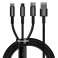 Baseus Tungsten 3in1 USB Tipo / Lightning / micro USB 3 cable 5 fotografía 6