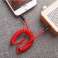 USAMS Adapter Spring audio jack 3 5mm 3 5mm 1 2m rød / rød SJ256YP bilde 3