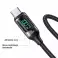 Cable trenzado USAMS U78 USB C a USB C LED 3m 100W Encanto de carga rápida fotografía 1