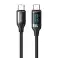 Cable trenzado USAMS U78 USB C a USB C LED 3m 100W Encanto de carga rápida fotografía 3
