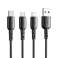 USB-kaapeli Lightning Vipfan Värikäs X11 3A 1m musta kuva 2