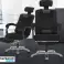 Black ergonomic office chair with footstool image 3